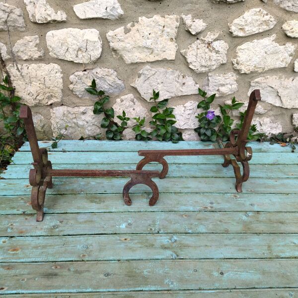 Paire de chevets fonte de fer années 60 cheval