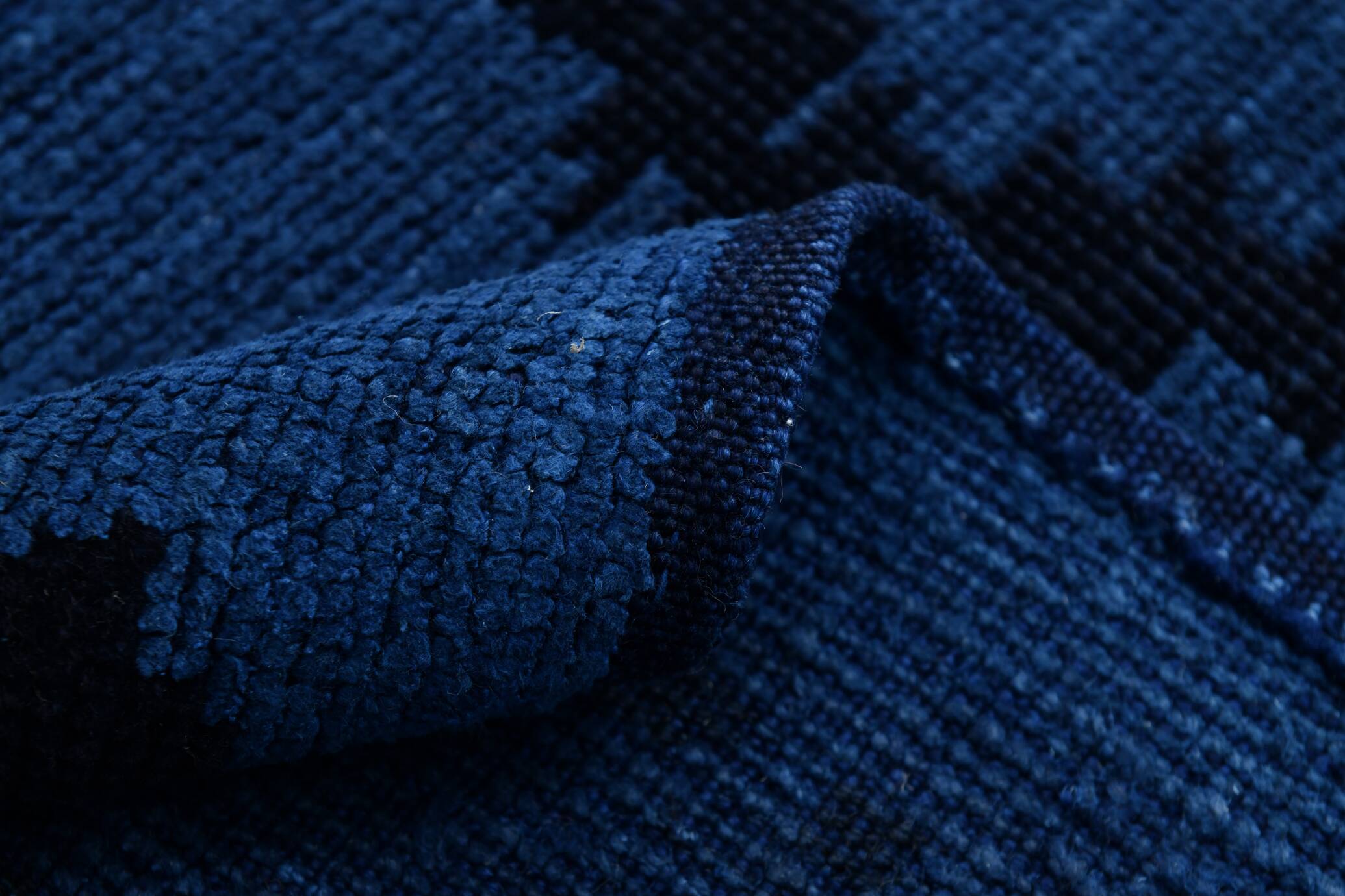 7x10 Navy Blue & Black Turkish Kilim Rug, 204x296Cm