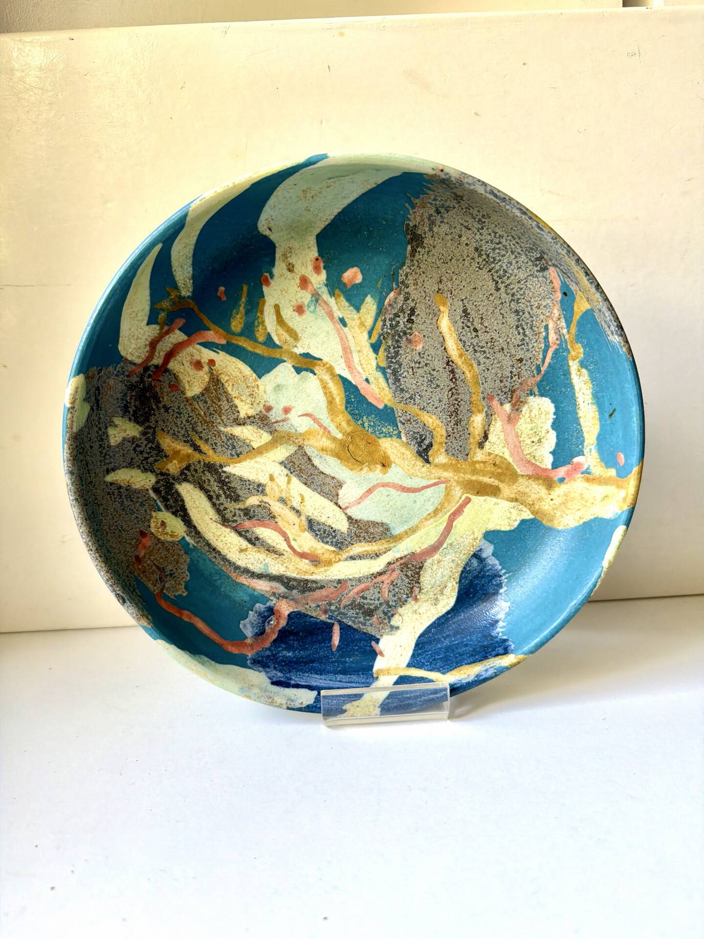Vintage Danish Ceramic Art Studio Decorative Bowl signed