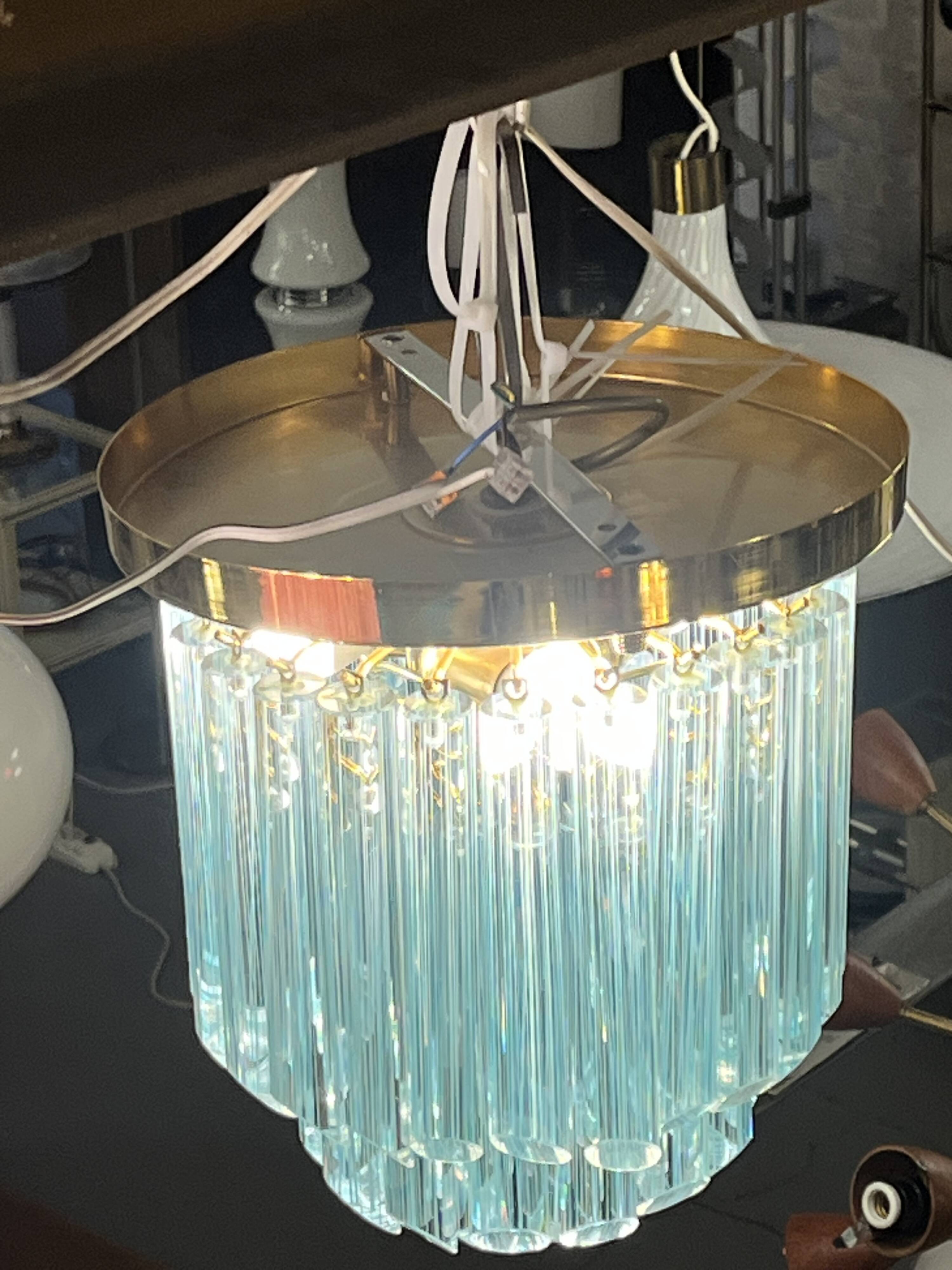 Lampe de plafond striée Murano, années 1980