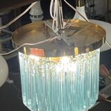 Lampe de plafond striée Murano, années 1980