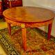 Oval table Art Deco period 1925, magnifying glass of Elm
