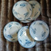 6 antique deep plates in ironstone