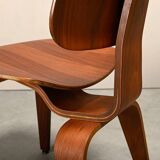 Charles & Ray Eames Early restored DCW Walnut Plywood Chair, Herman Miller
