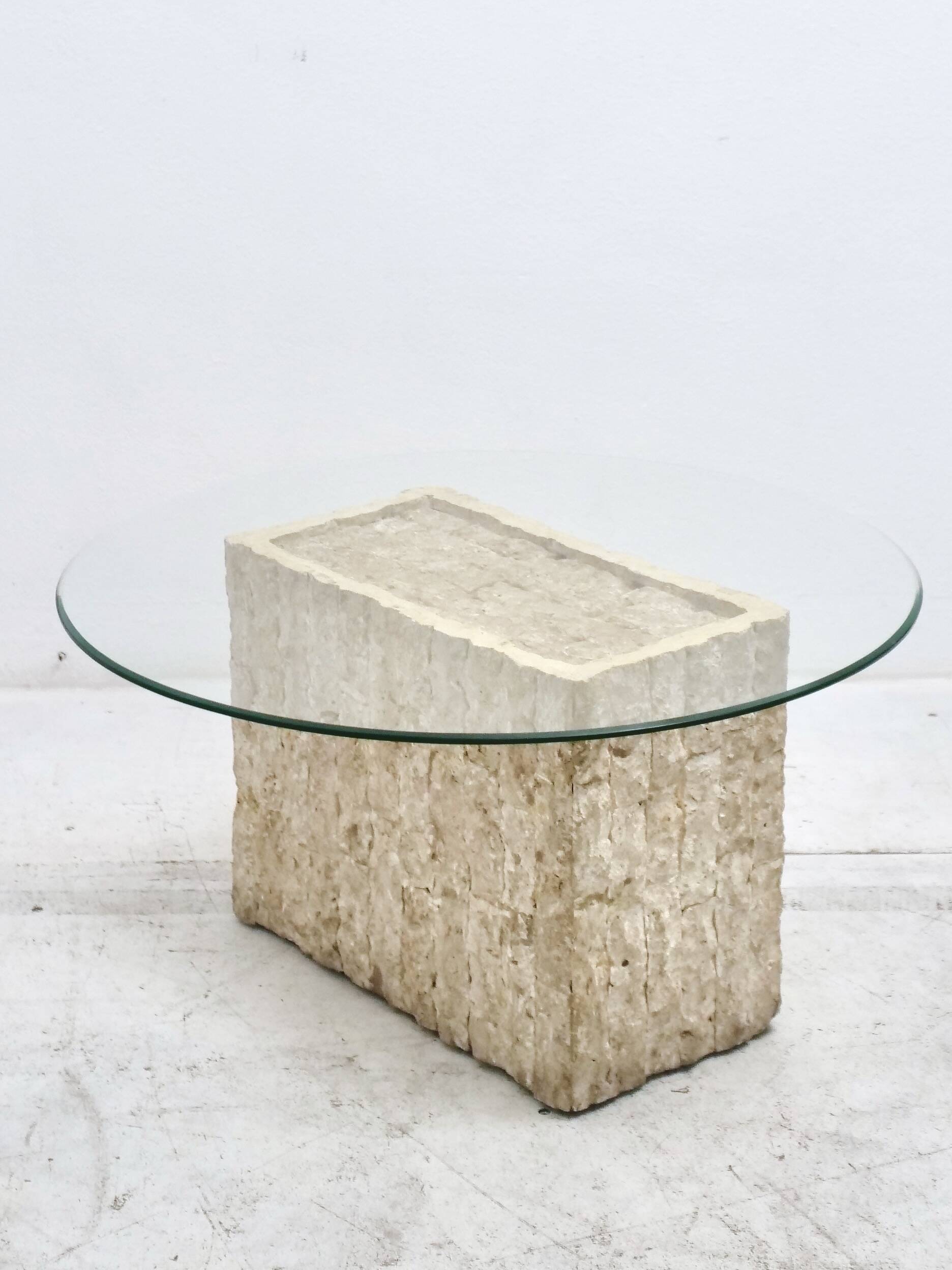 side table in travertine