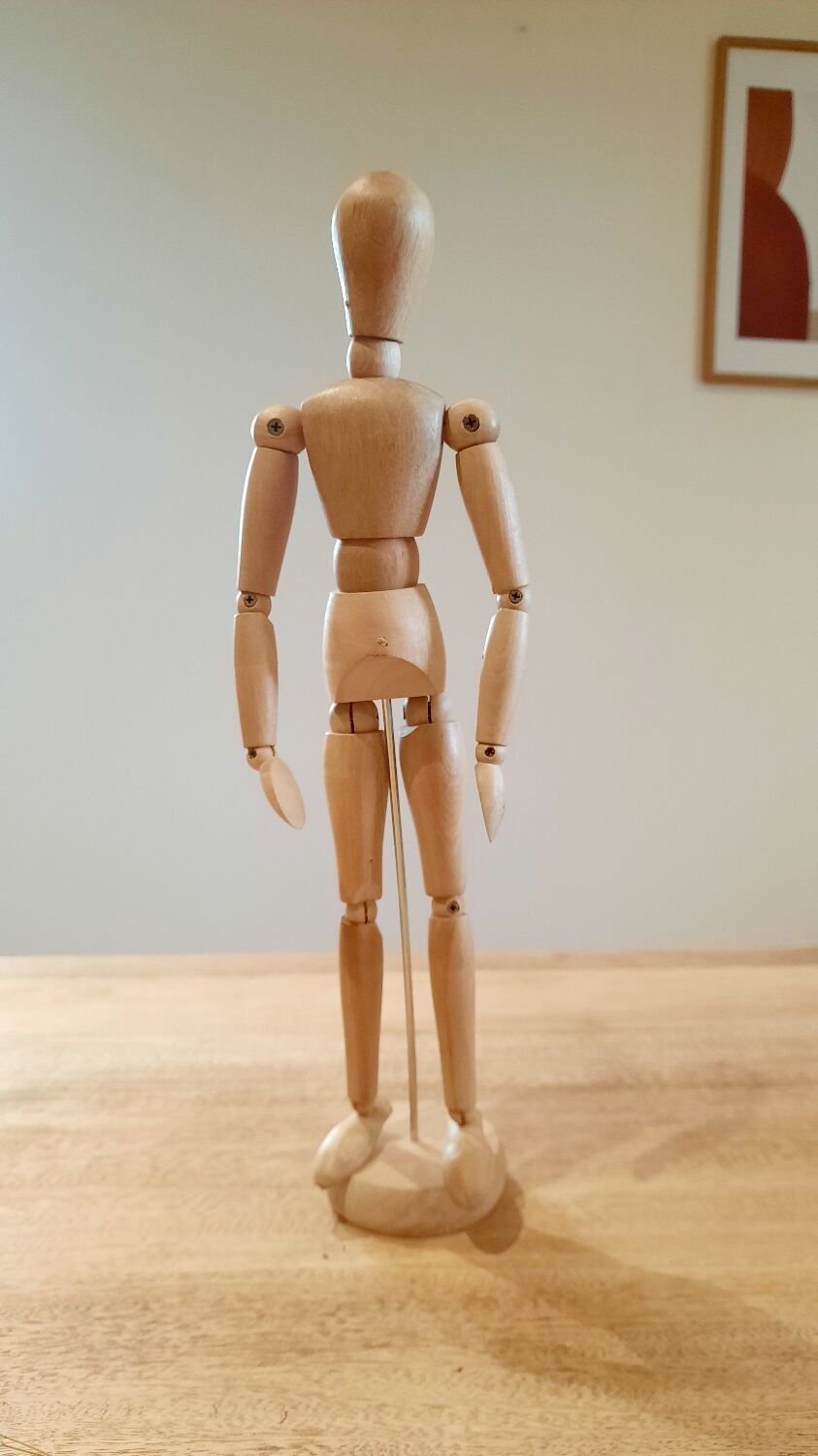 Mannequin articulé en bois vintage