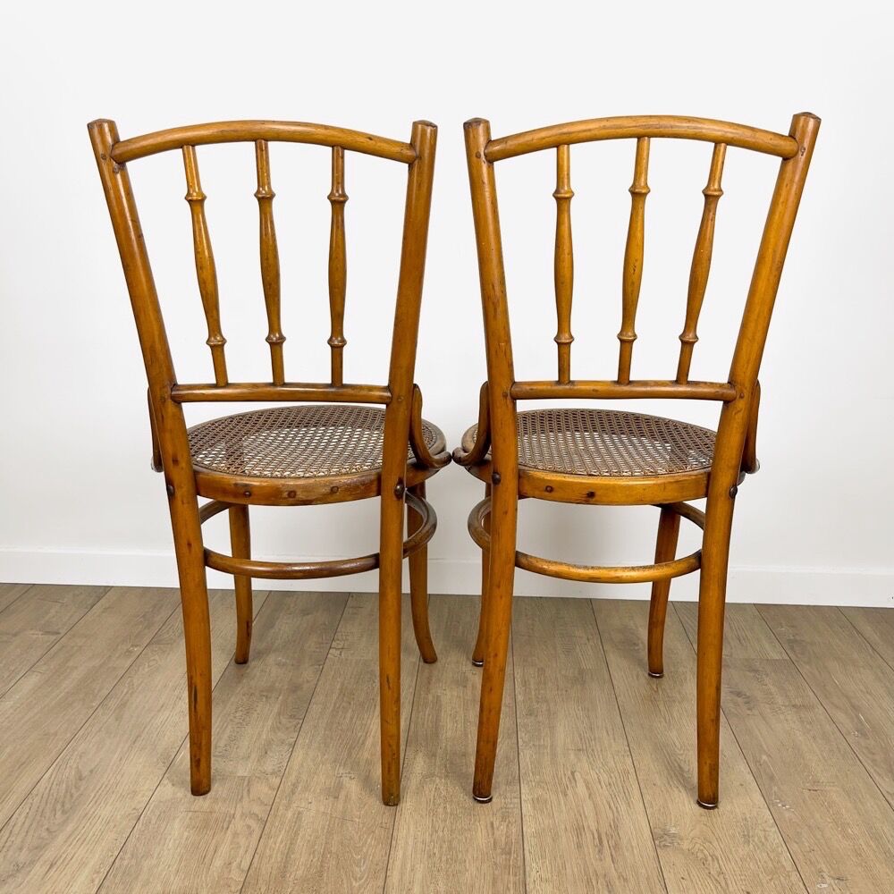 Pair of chairs bistro tanned Mundus Ungvar Ungarn 1900