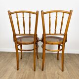 Paire de chaises bistrot cannées Mundus Ungvar Ungarn 1900