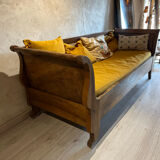 Walnut boat sofa 1950