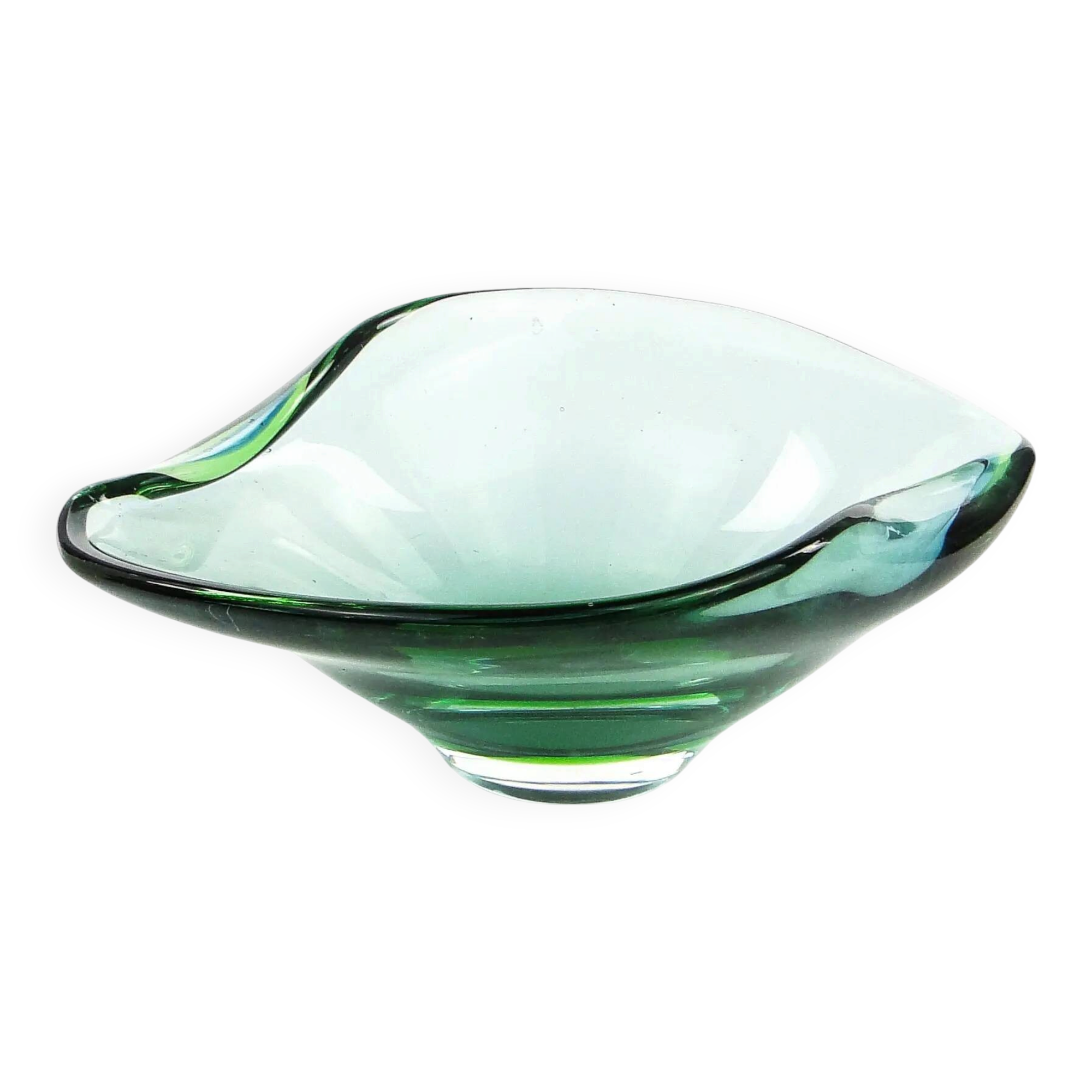 Mid-century modern decorative bowl, glass, Val Saint Lambert, Belgium, 1950s