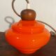 Suspension vintage orange verre opalin
