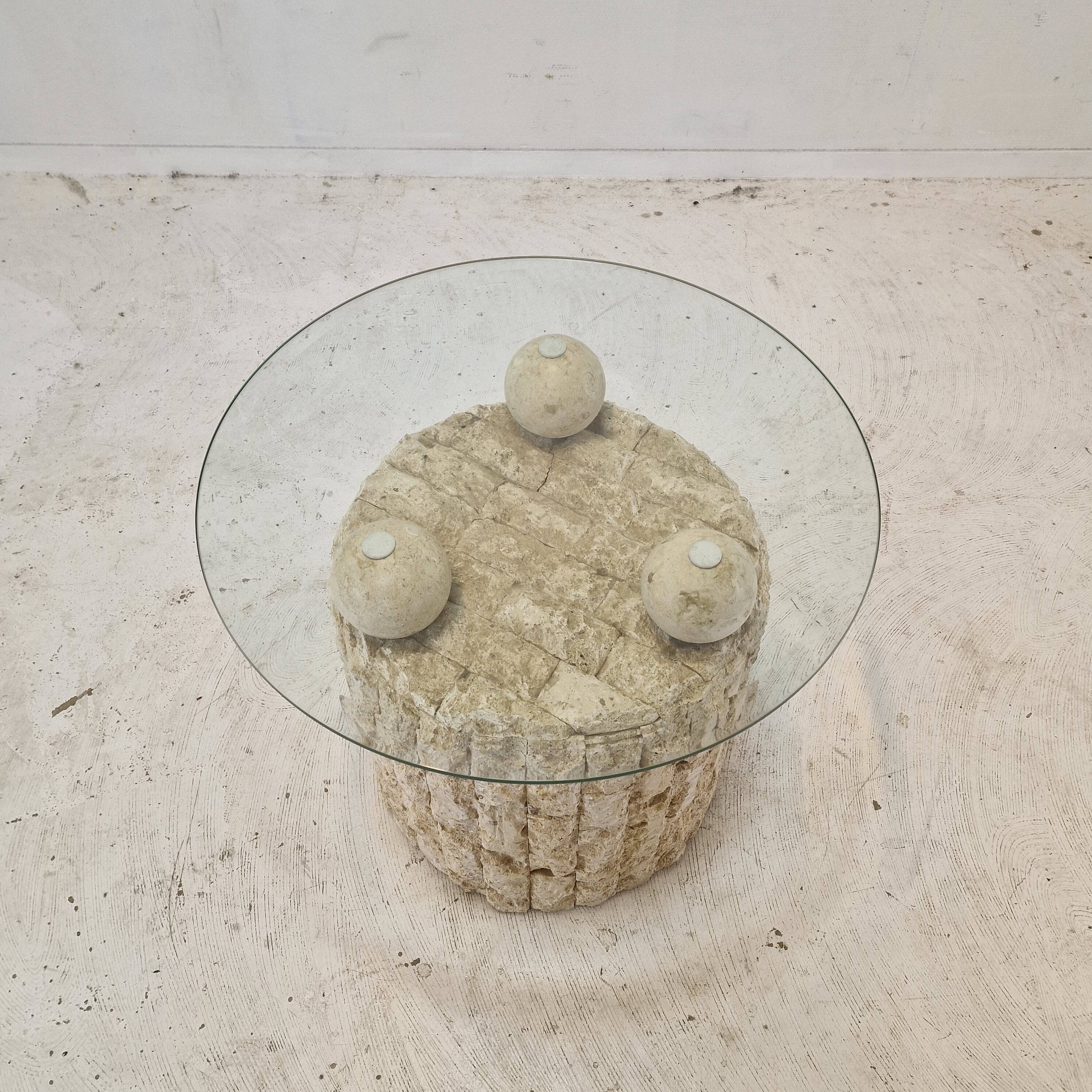 Magnussen Ponte Mactan Stone Coffee or Fossil Stone Table, 1980s