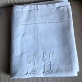Old white monogrammed sheet