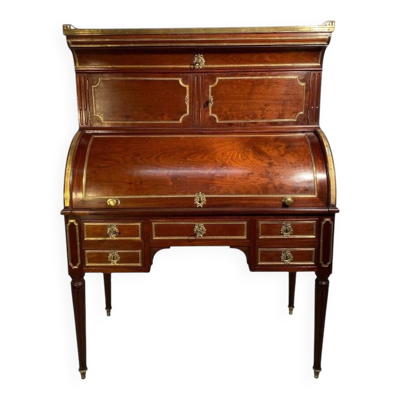 Ravissant bureau à cylindre en acajou d'époque Louis XVI