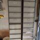 Set of 2 industrial (vintage) iron cabinets/shelves.
