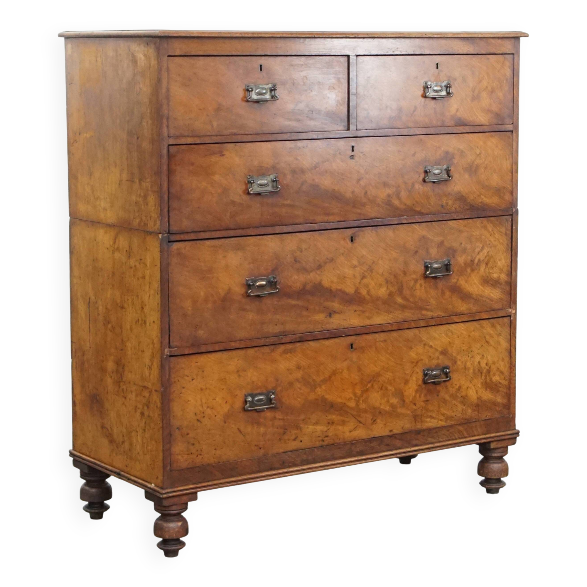 Large early 19th century English antique chest of drawers