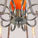 Lustre vintage orange Murano glass 8 bras