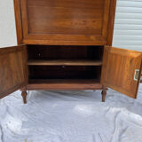 Louis xvi secretary in walnut with gray veined marble top 19th century