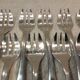 12 silver-plated oyster forks by Christofle Cluny, 14.9cm