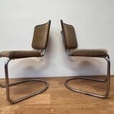 Quatre chaises Bauhaus en acier tubulaire chromé, conçues par Fritz August Breuhaus/Thonet - 1930