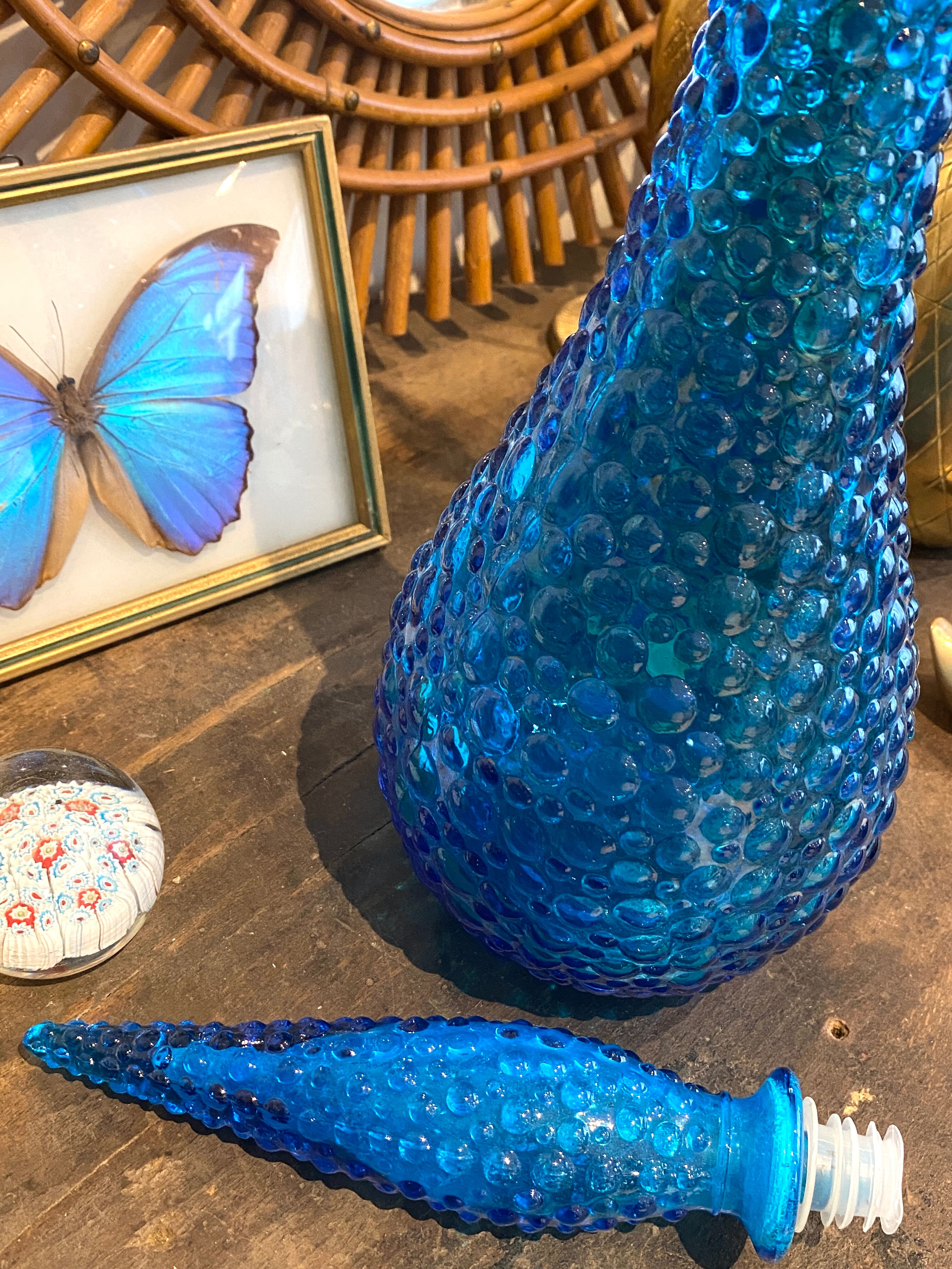 Turquoise blue Empoli decanter