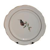Plat à tarte Gien vintage décor oiseau colibri