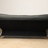 Vintage sofa by Johan Bertil Häggström for Ikéa in leather and chrome metal, 1970s