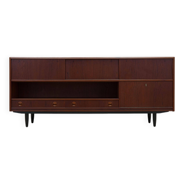 Buffet en teck, design danois, années 1970, fabriqué au Danemark