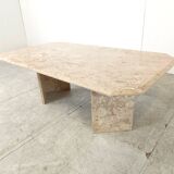 Table basse vintage en pierre fossile, 1970