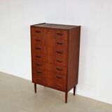 Vintage teak 'tallboy' chest of drawers