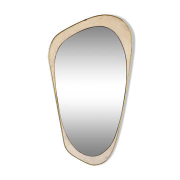Asymmetrical gold wall mirror rearview mirror