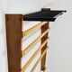 Rare coat rack by Carl Auböck with hat rack, cabinet, brass, walnut and beech, 1950s.