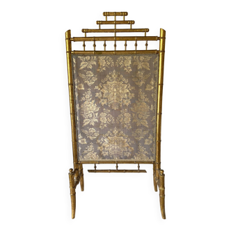 Fire screen, 19th century bamboo-style fireplace screen