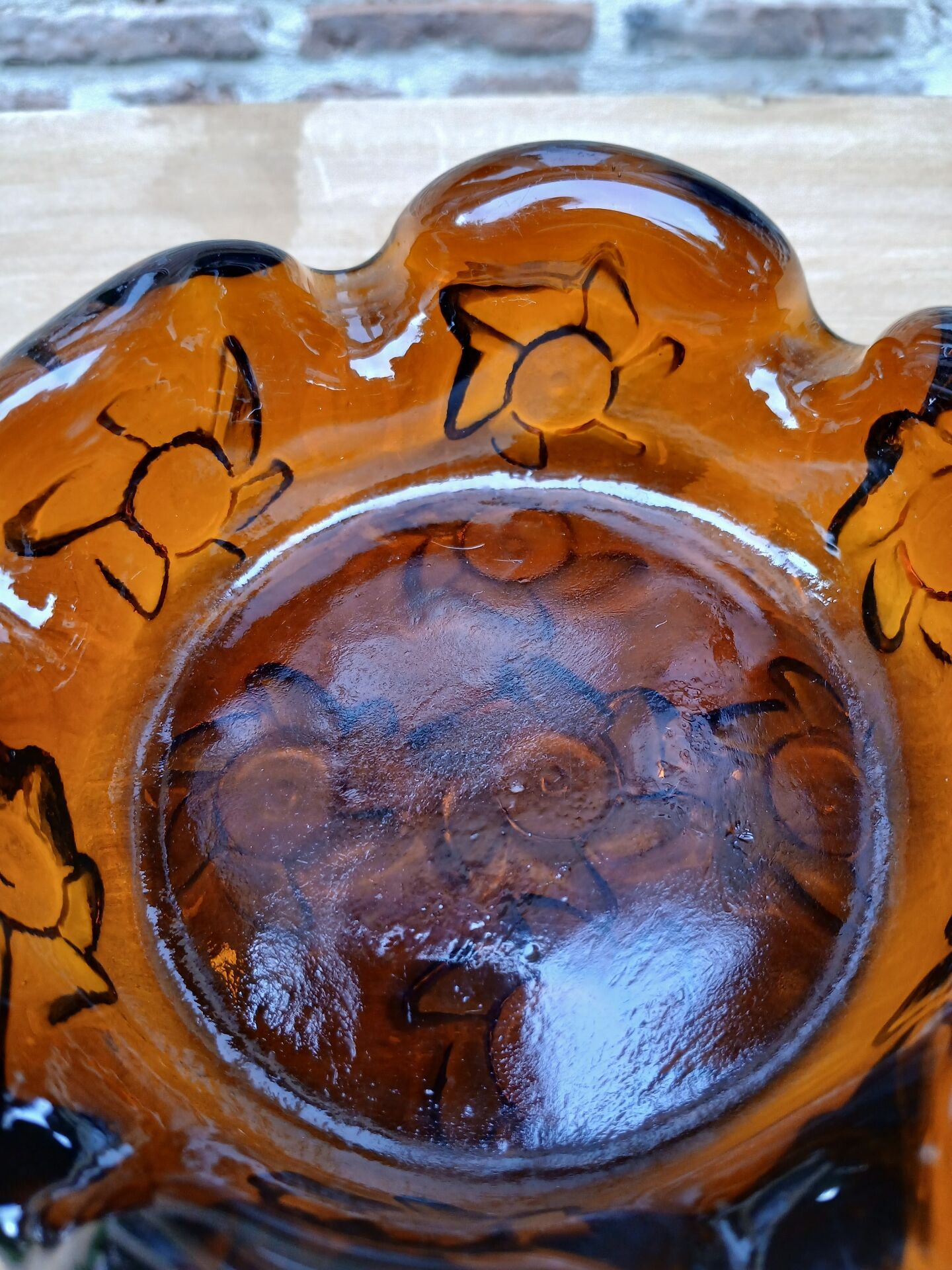 Vintage thick glass ashtray