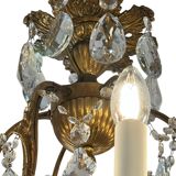 Italian 1940’s Bronze brass and Crystal chandelier