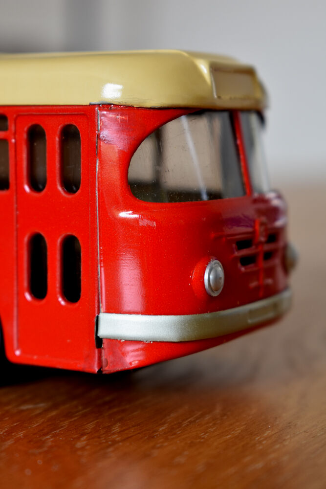 2th century painted sheet metal bus