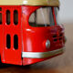 2th century painted sheet metal bus