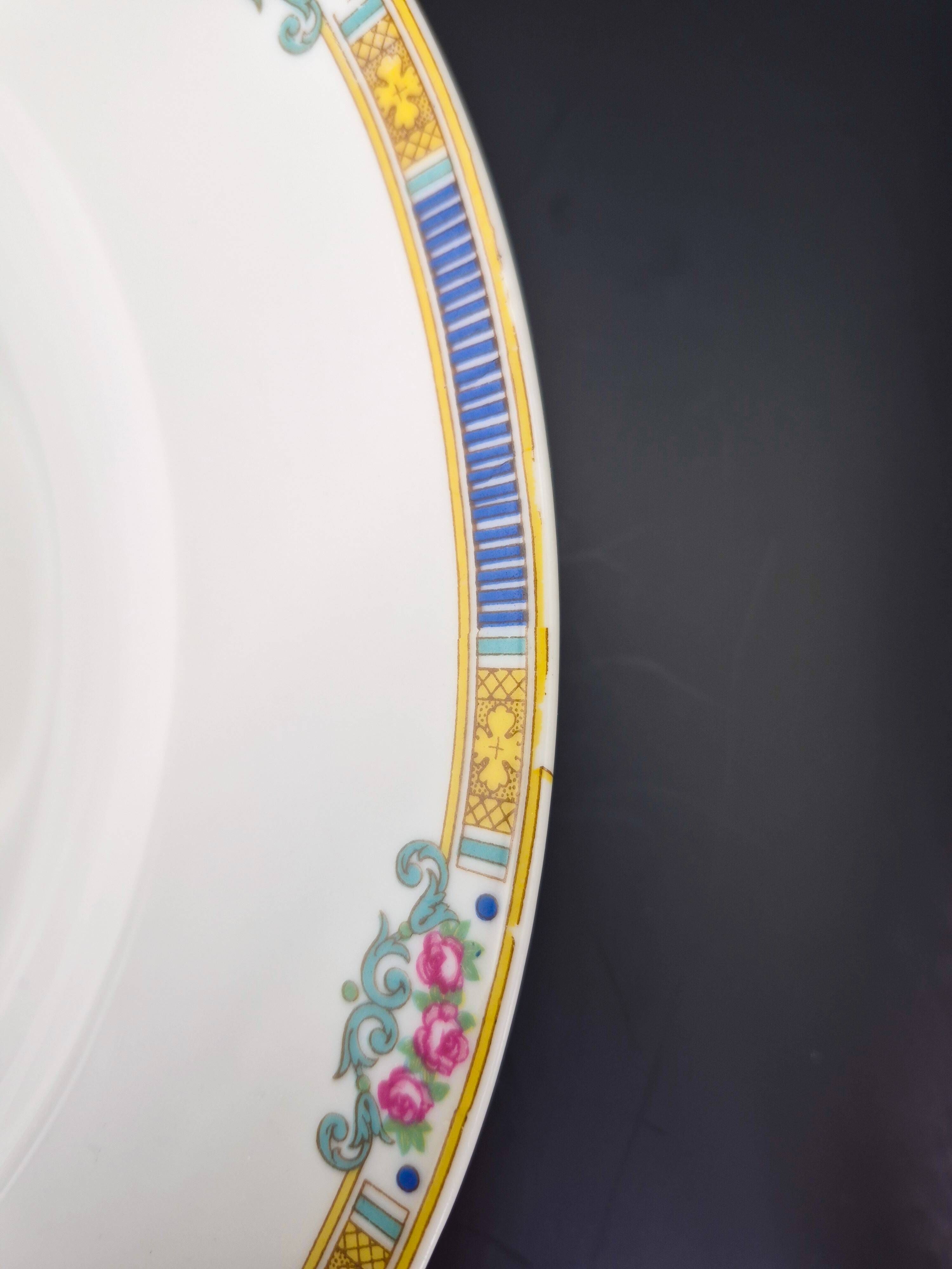 Large round serving dish, semi-deep, Bernardaud Limoges – Art Deco – A718