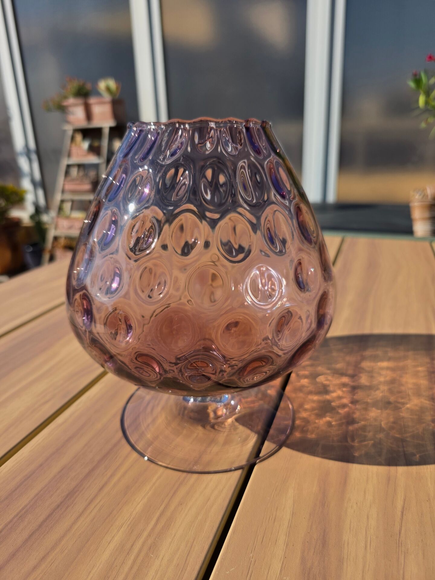 Giant glass 23 cm Empoli amethyst honeycomb blown glass