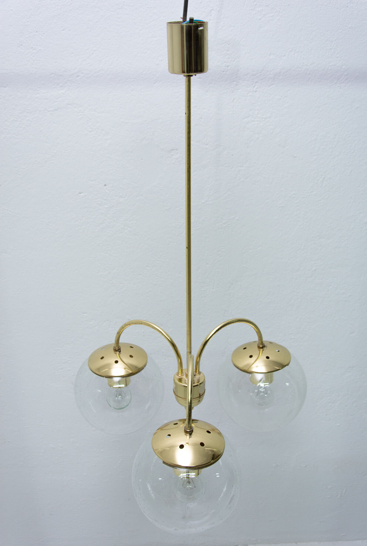 Three-armed chandelier for Kamenický Šenov, 1970´s