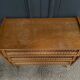 Light oak and rattan chest of drawers with compass feet, three drawers, 1960