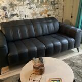 Canapé en cuir bleu