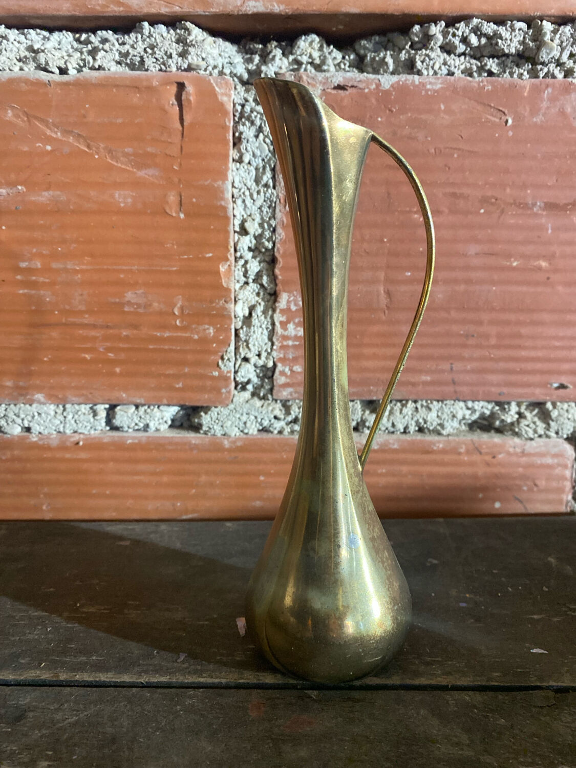 Vintage Gold Metal MCM Bud Soliflore Vase
