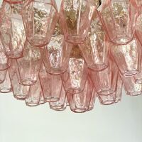 Pink “poliedri” murano glass chandelier