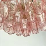 Pink “poliedri” murano glass chandelier