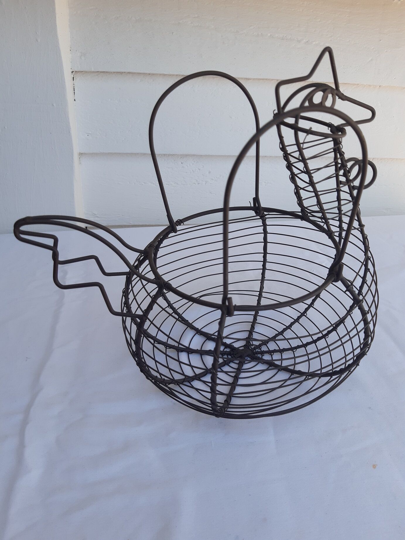 Old metal egg basket
