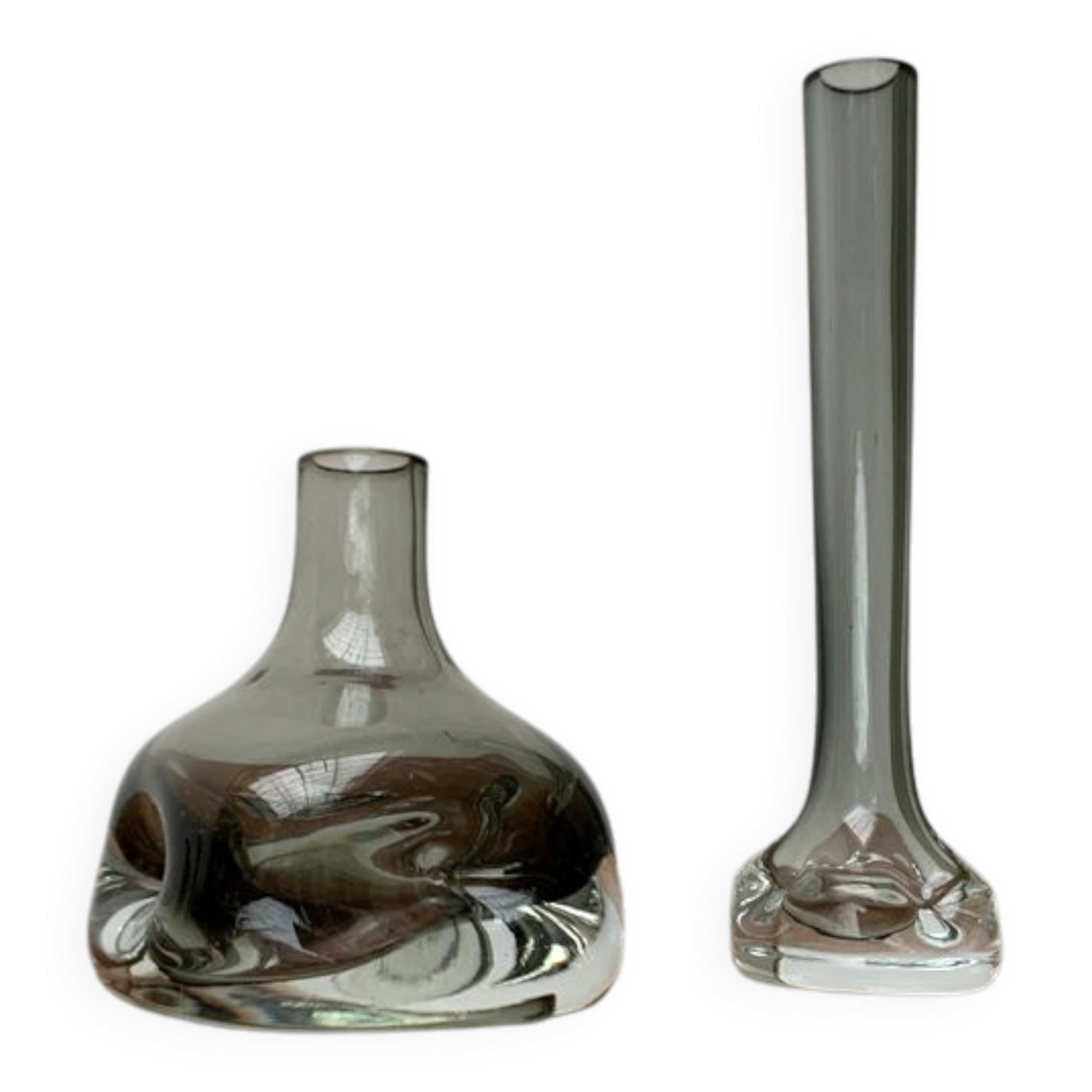 Vases en verre allemands du milieu du siècle de Gral, années 1960, ensemble de 2