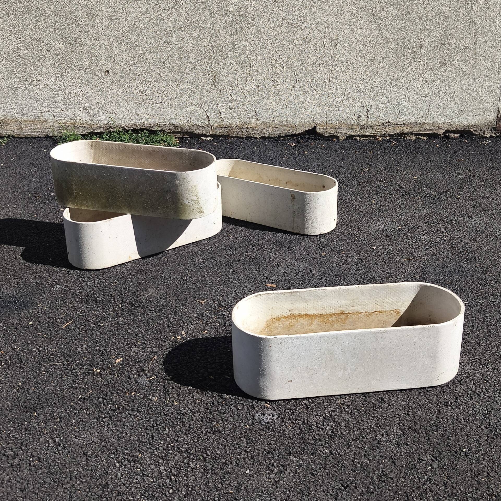 4 fibrecement planters by Eternit, design by Willy Guhl.