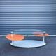 Antoine Motard designer swivel tempered glass coffee table