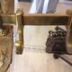 Brass luggage rack
